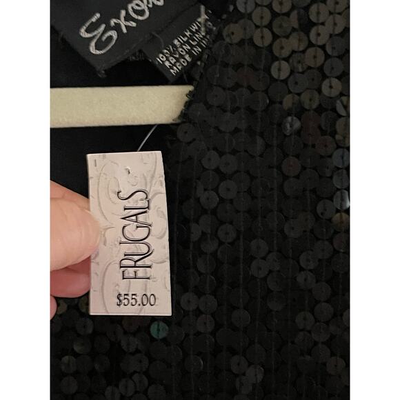 NWT Vintage 80s Exotica Silk Black Red Sequin Blouse Size 1X - Picture 4 of 15